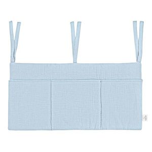 Organizator suspendat din muselina pentru pat, 60 x 30 cm, Little Amy, Albastru deschis imagine