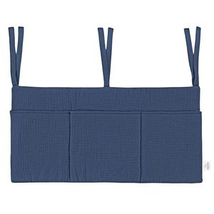 Organizator suspendat din muselina pentru pat, 60 x 30 cm, Little Amy, Bleumarin imagine