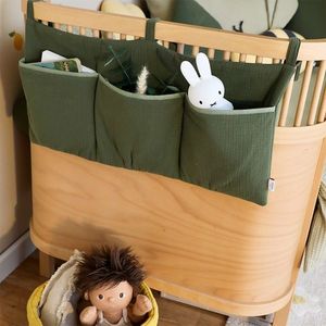Organizator suspendat din muselina pentru pat, 60 x 30 cm, Little Amy, Verde imagine