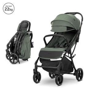 Carucior pentru copii Lorelli Minori Green, sistem pliere cu o singura mana, spatar reglabil, greutate admisa 22 kg, suspensii, suport pahar, husa textila UV 50+ imagine