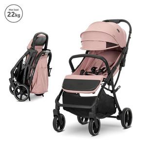 Carucior pentru copii Lorelli Minori Pink, sistem pliere cu o singura mana, spatar reglabil, greutate admisa 22 kg, suspensii, suport pahar, husa textila UV 50+ imagine