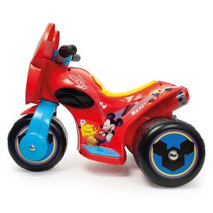 Motocicleta electrica pentru copii Injusa licenta Disney Mickey Mouse Rosu Albastru 6V cu pedala de acceleratie, 1-3 ani, greutate admisa 25 kg imagine