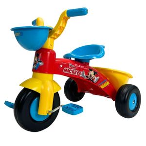 Tricicleta pentru copii Injusa licenta Disney Mickey Mouse Multicolor cu pedale, 1-3 ani, greutate admisa 25 kg, cosulete pentru accesorii imagine