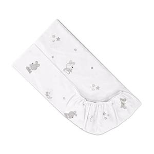 Cearceaf cu banda elastica bumbac ranforce 60 x 120 cm Little Rabbits Grey imagine