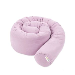 Protectie de pat tubulara, MiniMini, Muselina, Mov deschis, 300 cm imagine