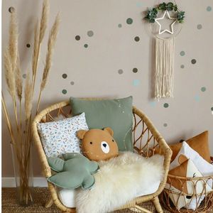 Set decoratiuni cu baldachine, perne decorativa si stickere, Muselina, Little Amy, Verde imagine