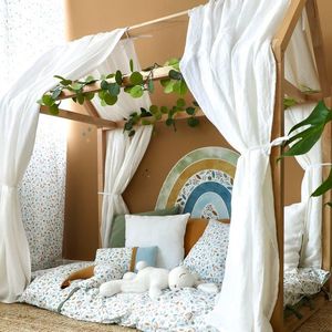 Set 2 baldachine muselina pentru pat tip casuta, Little Amy, Alb, 2 x 315 cm pentru pat 90 x 180 cm imagine