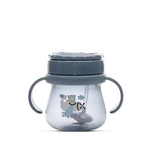 Cana cu toarte, sistem de baut din orice pozitie, cu pai flexibil, 12 luni+, 250 ml, My Friend, Cameo Blue imagine