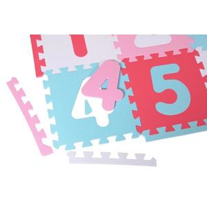 Covoras puzzle colorat Knorr Toys Cifre si Litere Pink Rosa 110 piese 180x180 cm din spuma moale Eva, izolator si antiderapant 0 luni+ imagine