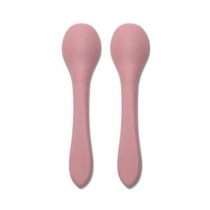 Set 2 lingurite din silicon natural Pink imagine