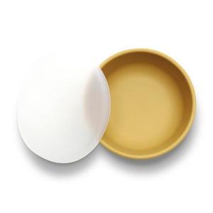 Bol de hranire cu capac din silicon natural si ventuza 6 luni+ Yellow imagine