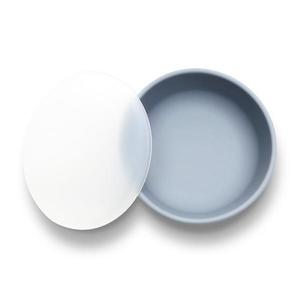Bol de hranire cu capac din silicon natural si ventuza 6 luni+ Grey imagine