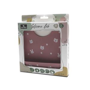 Baveta din silicon cu buzunar frontal, reglabila, 6 luni+, Deep Pink imagine