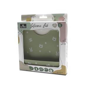 Baveta din silicon cu buzunar frontal, reglabila, 6 luni+, Fresh Green imagine