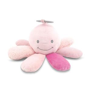 Jucarie din plus cu zornaitoare si zona fosnaitoare Octopus Natural Pink 0 luni+ imagine