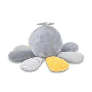 Jucarie din plus cu zornaitoare si zona fosnaitoare Octopus Natural Grey 0 luni+ imagine