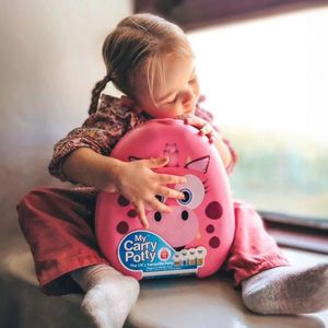 Olita portabila cu capac si maner My Carry Potty Dragon roz imagine