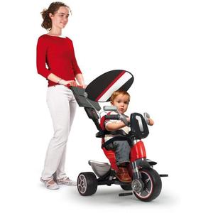 Tricicleta evolutiva pentru copii Injusa Body Special Red cu maner parental, cadru din aluminiu, suport picioare, bara detasabila, roti Eva, cosulet, geanta, varsta 10 luni+ imagine