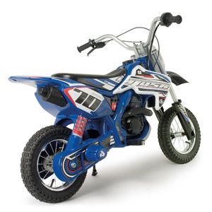 Motocicleta electrica pentru copii Injusa X-Treme Blue Fighter 24V pentru orice tip de teren, roti gonflabile, 6 ani+ imagine