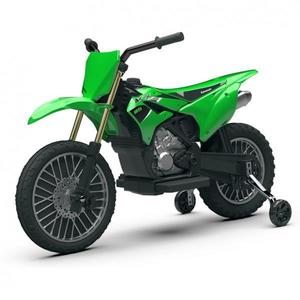 Motocicleta electrica pentru copii Injusa licenta Kawasaki KX85, 6V, include roti ajutatoare, 2-5 ani imagine
