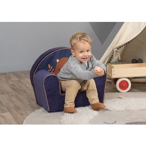 Fotoliu pentru copii Knorr Toys Happy Bear umplutura din spuma moale, husa bumbac 100 detasabila si lavabila, 51 x 34 x 42 cm, 9 luni+ imagine
