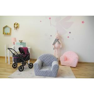 Fotoliu pentru copii, Knorr Toys Cosy Geo Grey matlasat, umplutura din spuma moale, husa bumbac 100 detasabila si lavabila, 51 x 34 x 42 cm, 9 luni+ imagine