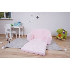 Canapea extensibila pentru copii Knorr Toys Cosy Heart Rose matlasata, umplutura din spuma moale, husa bumbac 100 detasabila si lavabila, 77 x 34 x 42 cm, 9 luni+ imagine