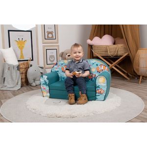 Canapea extensibila pentru copii Knorr Toys Clown Fish umplutura din spuma moale, husa bumbac 100 detasabila si lavabila, 77 x 34 x 42 cm, 9 luni+ imagine