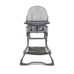 Scaun de masa pentru copii Lorelli Bonbon Grey Leather cu suport pentru picioare, cos pentru jucarii, pliere compacta, greutate admisa 15 kg imagine