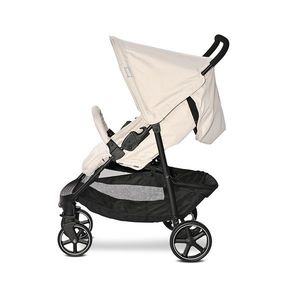 Carucior sport pentru copii Lorelli Rome Beige Warm 6 luni-3 ani cu spatar reglabil, bara frontala detasabila, suport picioare reglabil, greutate admisa 15 kg imagine
