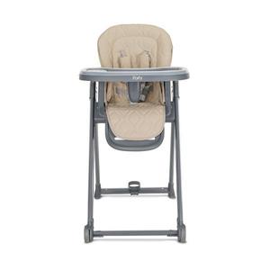 Scaun de masa pentru copii Lorelli Party Beige Leather cadru usor din aluminiu, spatar reglabil, suport picioare, centuri de siguranta, roti, cos pentru jucarii, 6 luni+ imagine