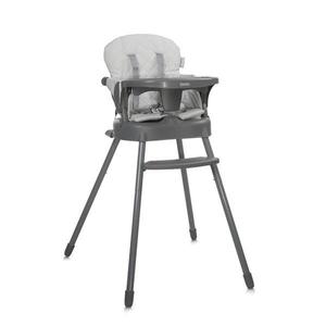 Scaun de masa pentru copii Lorelli Siesta Grey Leather 3 in 1 cu suport pentru picioare, tavita detasabila si centuri de siguranta imagine