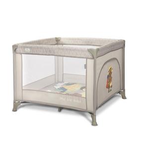 Tarc de joaca Lorelli Play N Relax Beige Camping 100x100x75 cm, deschidere laterala cu fermoar, geanta de transport imagine
