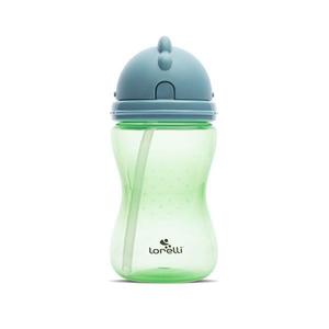 Cana sport cu pai moale si flexibil, capac de protectie rotativ, 300 ml, Green Blue imagine