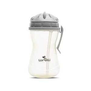 Cana sport cu clips lateral, pai moale si flexibil, capac de protectie rotativ, 360 ml, Grey Yellow imagine