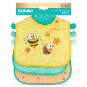 Set 3 bavete din bumbac Baboo Prietenii 0 luni+ imagine