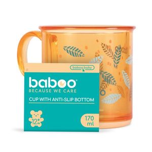 Cana cu fund antiderapant Baboo Portocaliu 170 ml 12 luni+ imagine