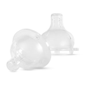 Set 2 tetine din silicon Premium tehnologie anticolici cu 3 valve Baboo, gat larg, lichid gros, 6 luni+ imagine