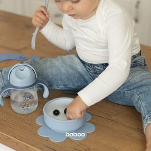 Bol din silicon cu ventuza Baboo Bleu 6 luni+ imagine