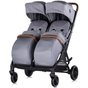 Carucior pentru gemeni Chipolino Twinity Cloud, cadru din aluminiu, suspensii, huse picioare, suport pahar, gentuta imagine