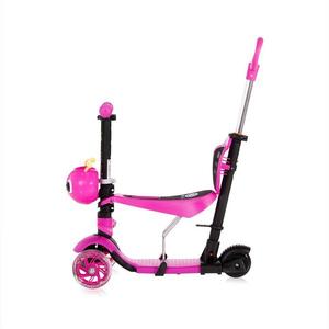Trotineta pentru copii Smart Plus Pink, 3 roti cu LED, scaun reglabil si detasabil, maner parental reglabil, ghidon reglabil, greutate suportata 20 kg, varsta 3 ani+ imagine