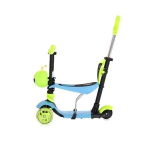 Trotineta pentru copii Smart Plus Blue Green, 3 roti cu LED, scaun reglabil si detasabil, maner parental reglabil, ghidon reglabil, greutate suportata 20 kg, varsta 3 ani+ imagine