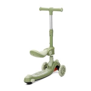 Trotineta pentru copii Lorelli Swiftie Green pliabila, roti cu led, sezut pliabil, ghidon reglabil, platforma cu lumini si melodii, greutate admisa 50 kg imagine