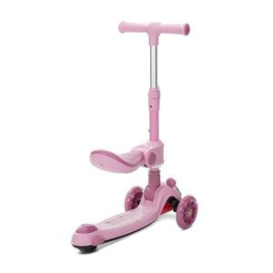 Trotineta pentru copii Lorelli Swiftie Pink pliabila, roti cu led, sezut pliabil, ghidon reglabil, platforma cu lumini si melodii, greutate admisa 50 kg imagine