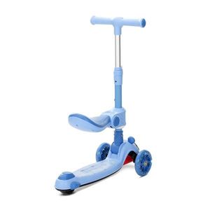 Trotineta pentru copii Lorelli Swiftie Blue pliabila, roti cu led, sezut pliabil, ghidon reglabil, platforma cu lumini si melodii, greutate admisa 50 kg imagine