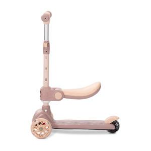 Trotineta pentru copii Lorelli Speedster Beige cu scaunel, roti din silicon cu led, ghidon reglabil, greutate admisa 50 kg imagine