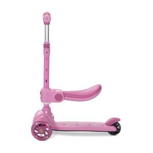 Trotineta pentru copii Lorelli Speedster Pink cu scaunel, roti din silicon cu led, ghidon reglabil, greutate admisa 50 kg imagine