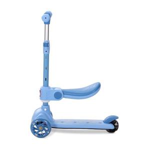 Trotineta pentru copii Lorelli Speedster Blue cu scaunel, roti din silicon cu led, ghidon reglabil, greutate admisa 50 kg imagine