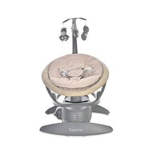Leagan electric Toscana Beige Dots, rotativ, panou muzical, telecomanda imagine