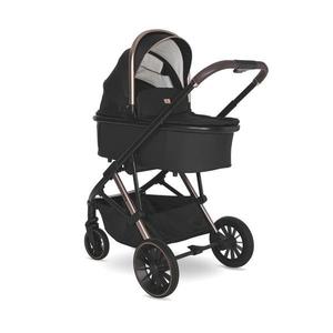 Carucior 3 in 1 pentru copii Lorelli Aria Black, cosulet auto Aria Luxe 40-87 cm inclus, cadru din aluminiu, parte sport reversibila, multiple accesorii, greutate admisa 22 kg imagine